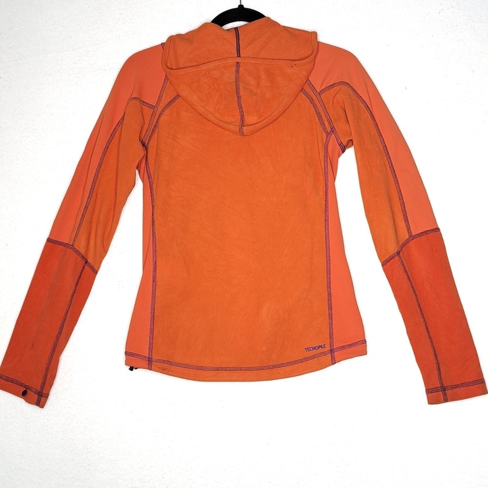 Millet Fleece Jacket Womens Small Orange Full Zip Hood Technical Hiking MIV4762 - Picture 5 of 16